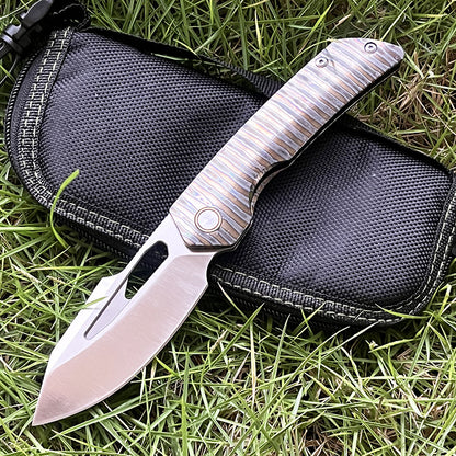 MASALONG M390 Steel Folding Pocket Knife - TC4 Titanium EDC Utility KNI-FD-002