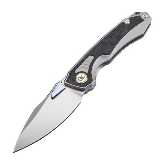 MASALONG 14C28N Steel TC4 Titanium Carbon Fiber EDC Folding Knife - Outdoor Utility