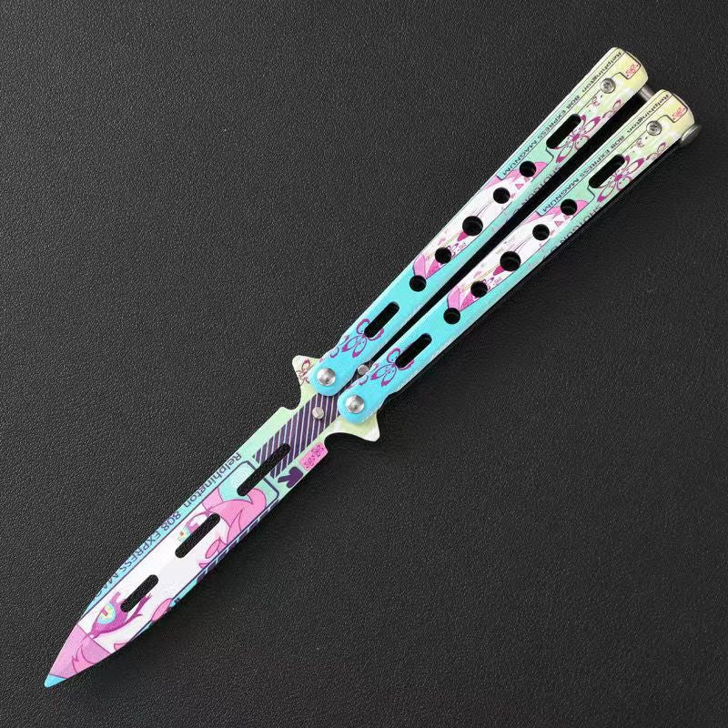 MASALONG Stainless Steel Butterfly Trainer - Smooth EDC Practice Tool MA-TJD-Balis-6
