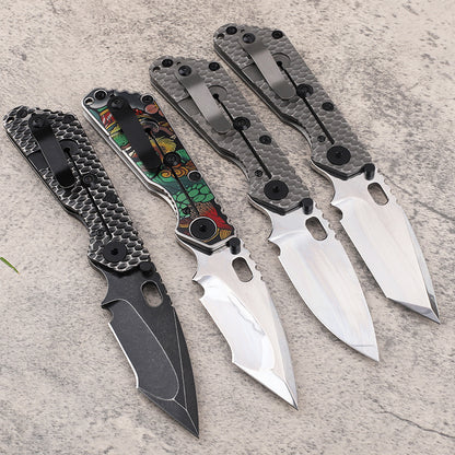 MASALONG D2 Steel Folding EDC Utility Knife - Titanium Handle Outdoor Tool Kni-fd-019