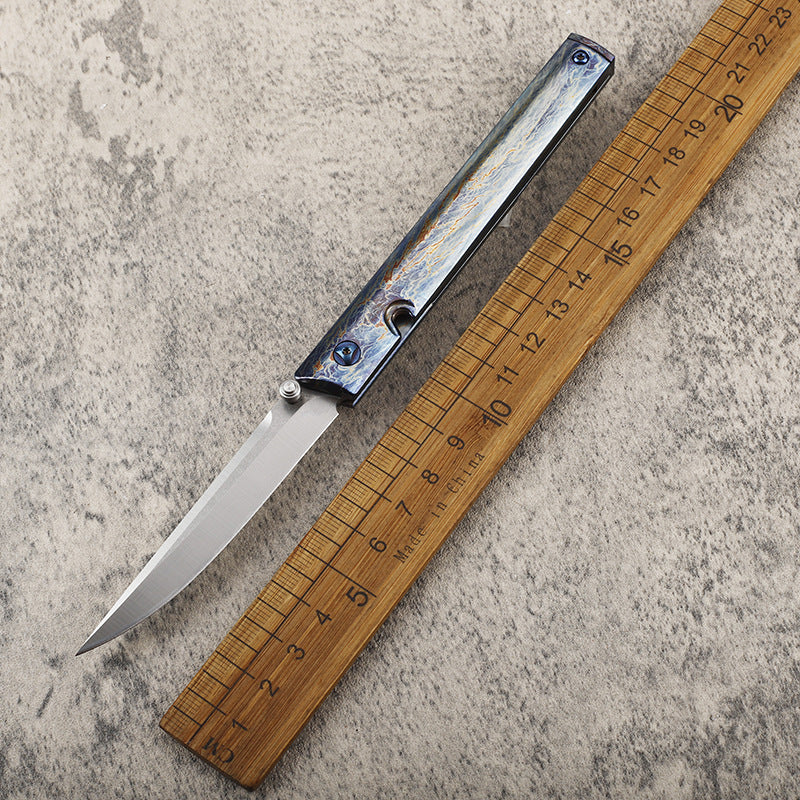 MASALONG Colorful Lightning Titanium EDC Folding Pen Knife - Outdoor Utility