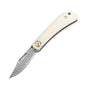 MASALONG VG10 Damascus Ox Bone Mini Keychain Folding Knife - EDC Utility