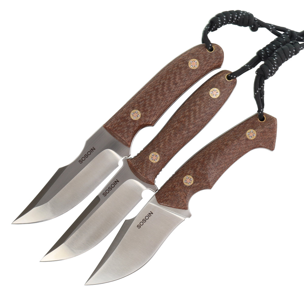 Linen handle straight knife, stainless steel straight knife, multi-functional tactical knife, high hardness self-defense knife, camping knife sos-004