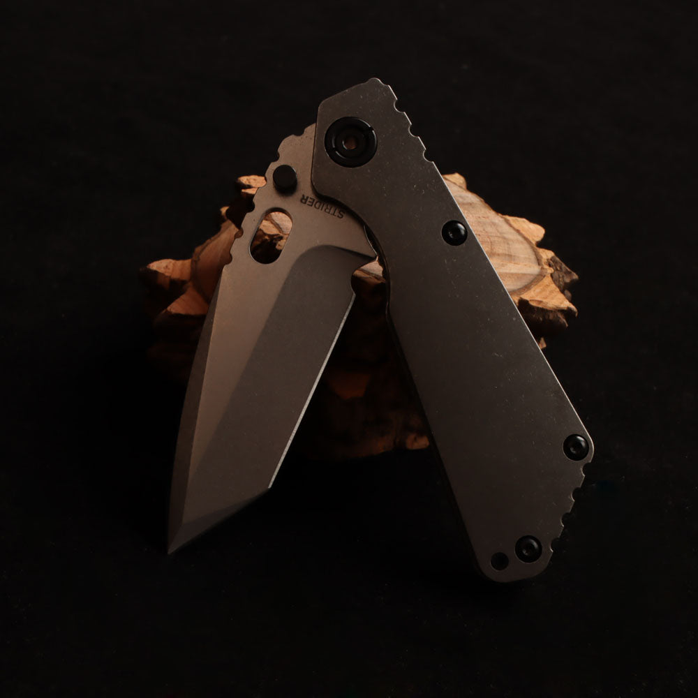 MASALONG Titan Damascus Blade faca tática dobrável, cabo especial de ébano preto EDC kni246
