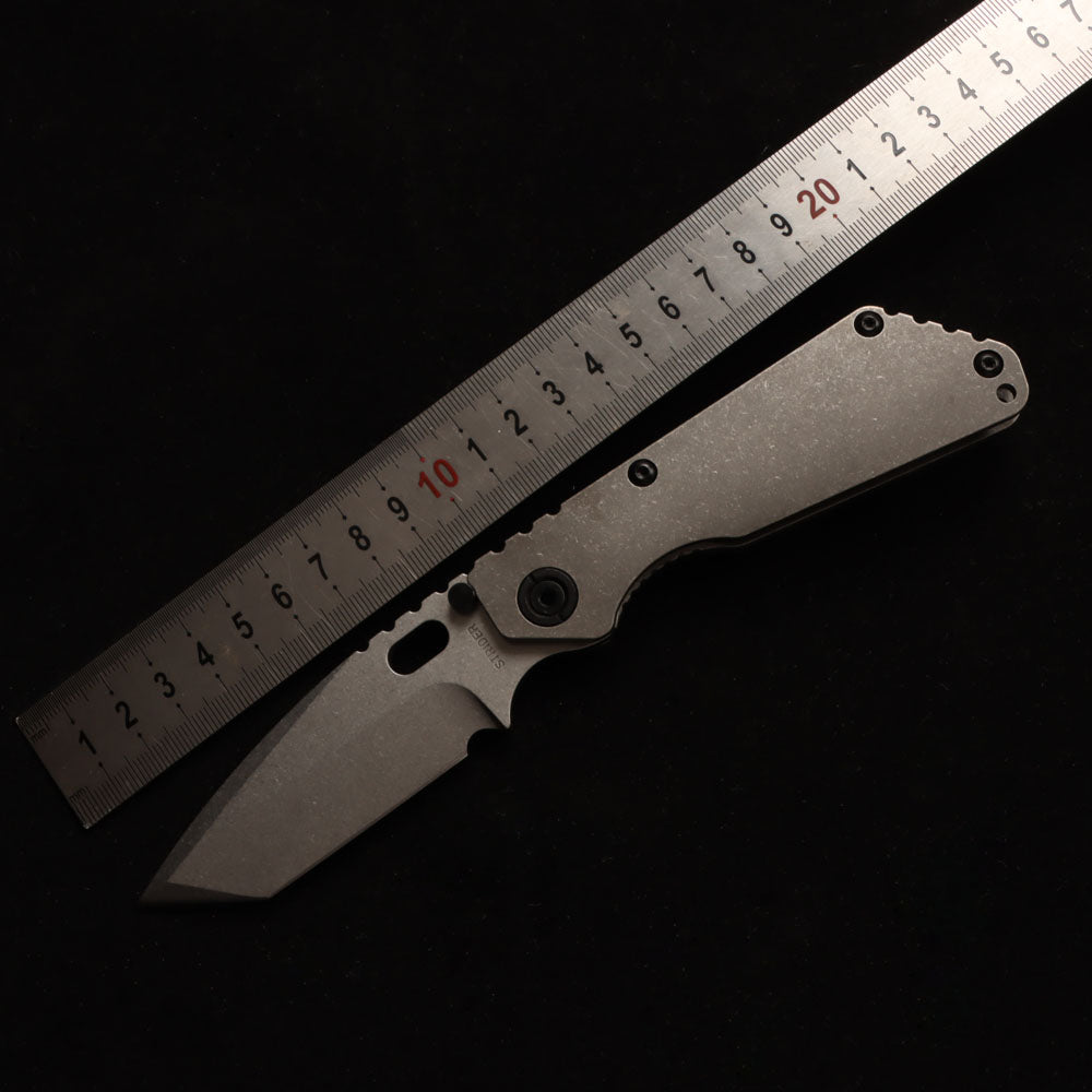 MASALONG Titan Damascus Blade faca tática dobrável, cabo especial de ébano preto EDC kni246