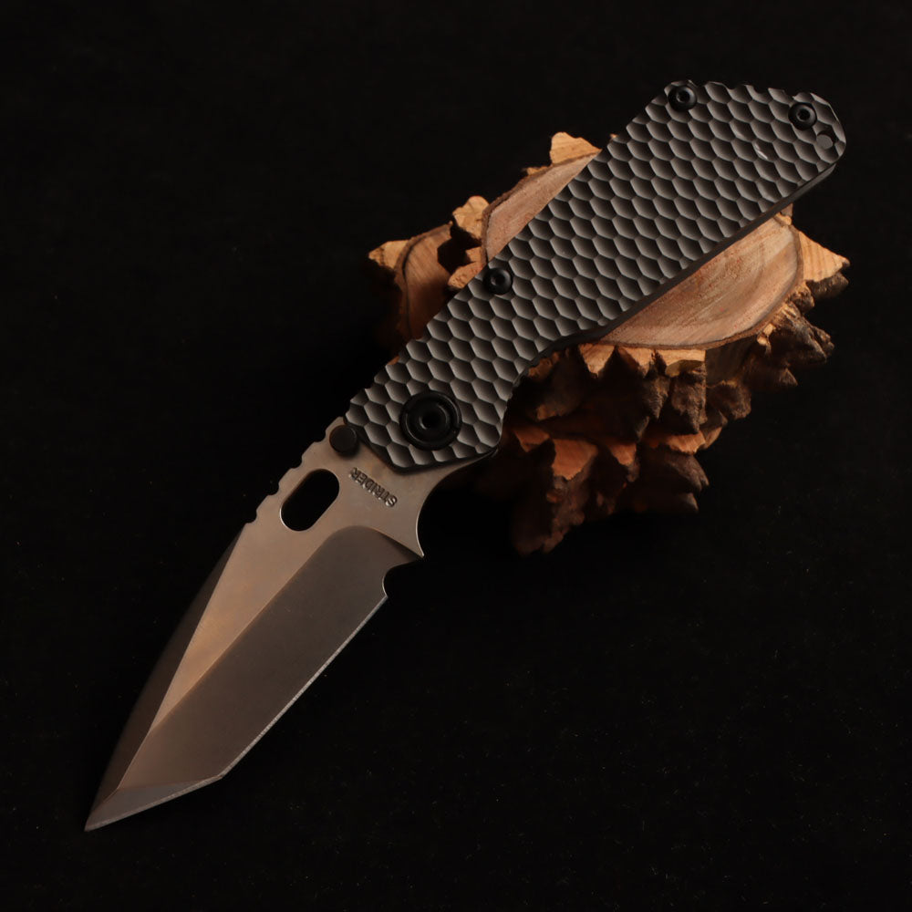 MASALONG Titan Damascus Blade faca tática dobrável, cabo especial de ébano preto EDC kni246