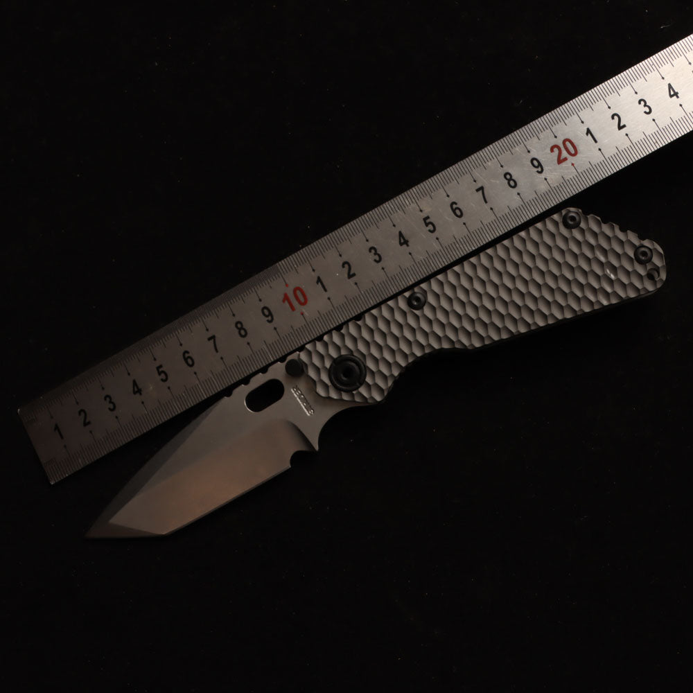 MASALONG Titan Damascus Blade faca tática dobrável, cabo especial de ébano preto EDC kni246