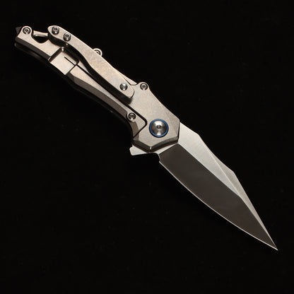 Masalong kni289 VG10 Steel Small Folding Knife — High-Hardness Titanium Alloy Handle (Ideal for Outdoor Camping, Vehicle Carry, and Travel)