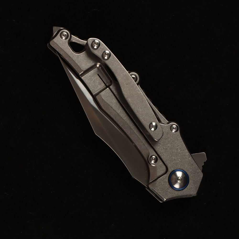 Masalong kni289 VG10 Steel Small Folding Knife — High-Hardness Titanium Alloy Handle (Ideal for Outdoor Camping, Vehicle Carry, and Travel)