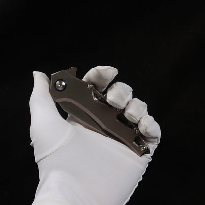 Masalong kni289 VG10 Steel Small Folding Knife — High-Hardness Titanium Alloy Handle (Ideal for Outdoor Camping, Vehicle Carry, and Travel)