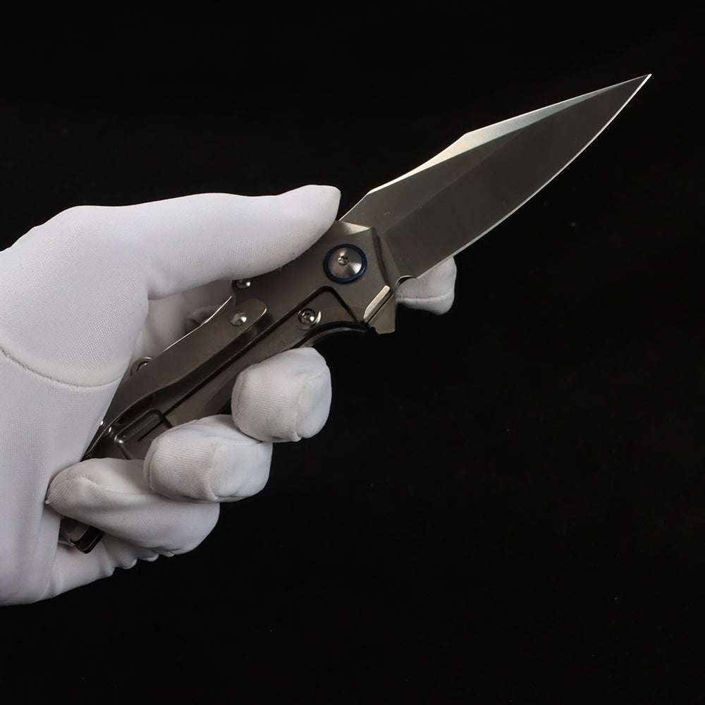 Masalong kni289 VG10 Steel Small Folding Knife — High-Hardness Titanium Alloy Handle (Ideal for Outdoor Camping, Vehicle Carry, and Travel)