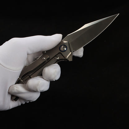 Masalong kni289 VG10 Steel Small Folding Knife — High-Hardness Titanium Alloy Handle (Ideal for Outdoor Camping, Vehicle Carry, and Travel)