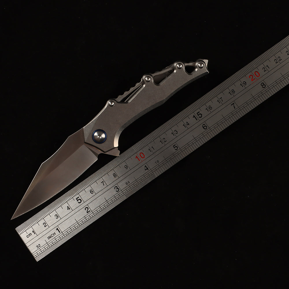 Masalong kni289 VG10 Steel Small Folding Knife — High-Hardness Titanium Alloy Handle (Ideal for Outdoor Camping, Vehicle Carry, and Travel)