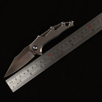 Masalong kni289 VG10 Steel Small Folding Knife — High-Hardness Titanium Alloy Handle (Ideal for Outdoor Camping, Vehicle Carry, and Travel)