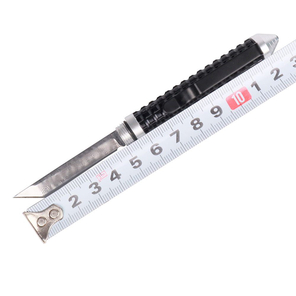 Masalong kni235 Damascus blade aluminum alloy Pen EDC knife 5.4inch for Open envelopes,Tail hammer break window, utility knife, available in the office