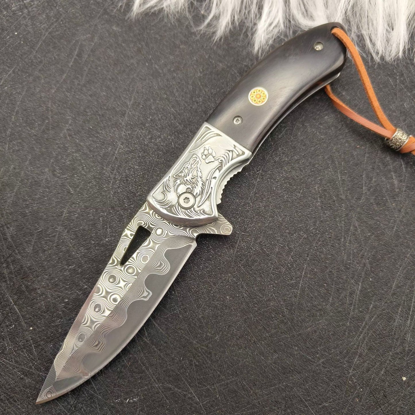 MASALONG Damascus Steel Folding Pocket Knife - High Hardness EDC Utility