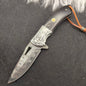 MASALONG Damascus Steel Folding Pocket Knife - High Hardness EDC Utility