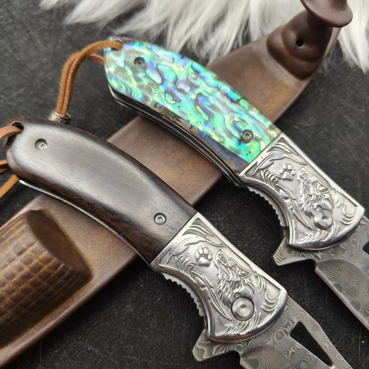 MASALONG Damascus Steel Folding Pocket Knife - High Hardness EDC Utility