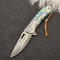 MASALONG Damascus Steel Folding Pocket Knife - High Hardness EDC Utility