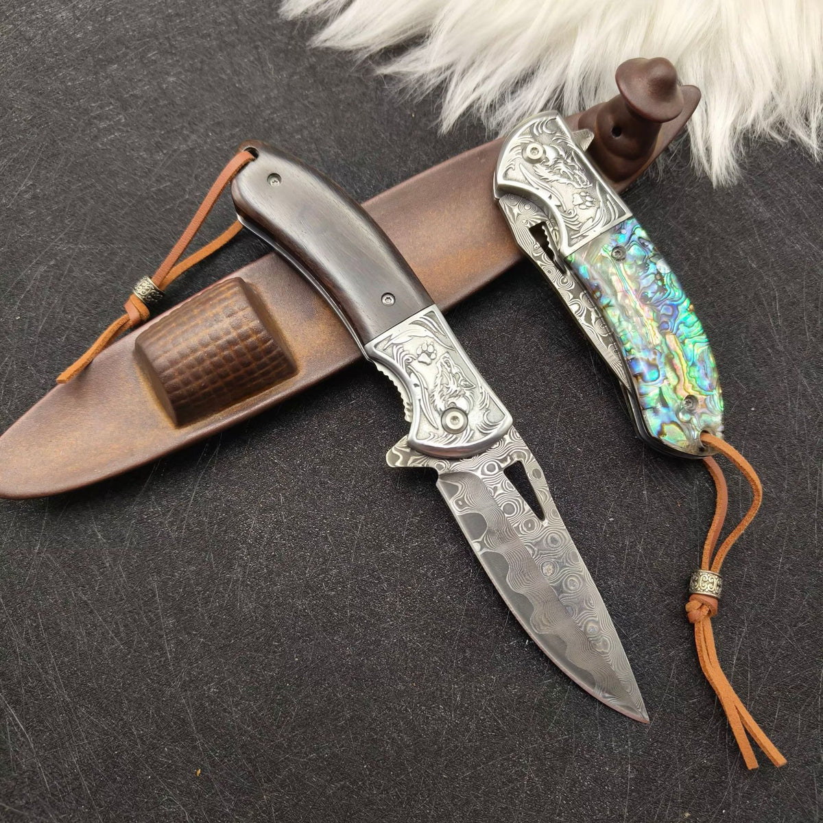 MASALONG Damascus Steel Folding Pocket Knife - High Hardness EDC Utility