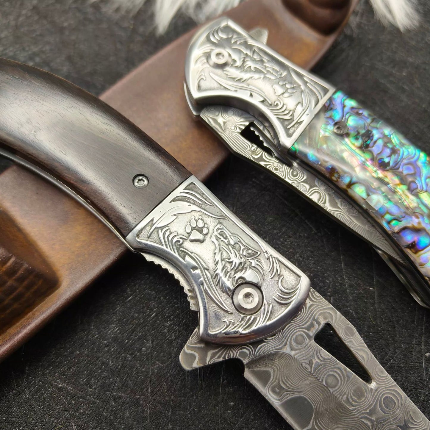 MASALONG Damascus Steel Folding Pocket Knife - High Hardness EDC Utility