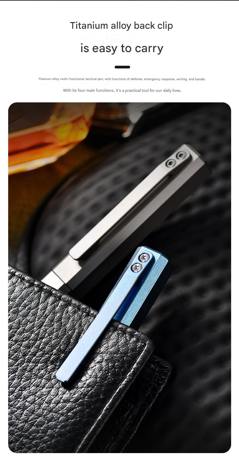 Masalong Titanium alloy tactical pen, outdoor EDC self-defense pen, survival camping window breaking artifact tool Pen001