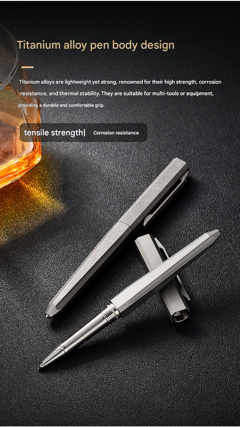Masalong Titanium alloy tactical pen, outdoor EDC self-defense pen, survival camping window breaking artifact tool Pen001