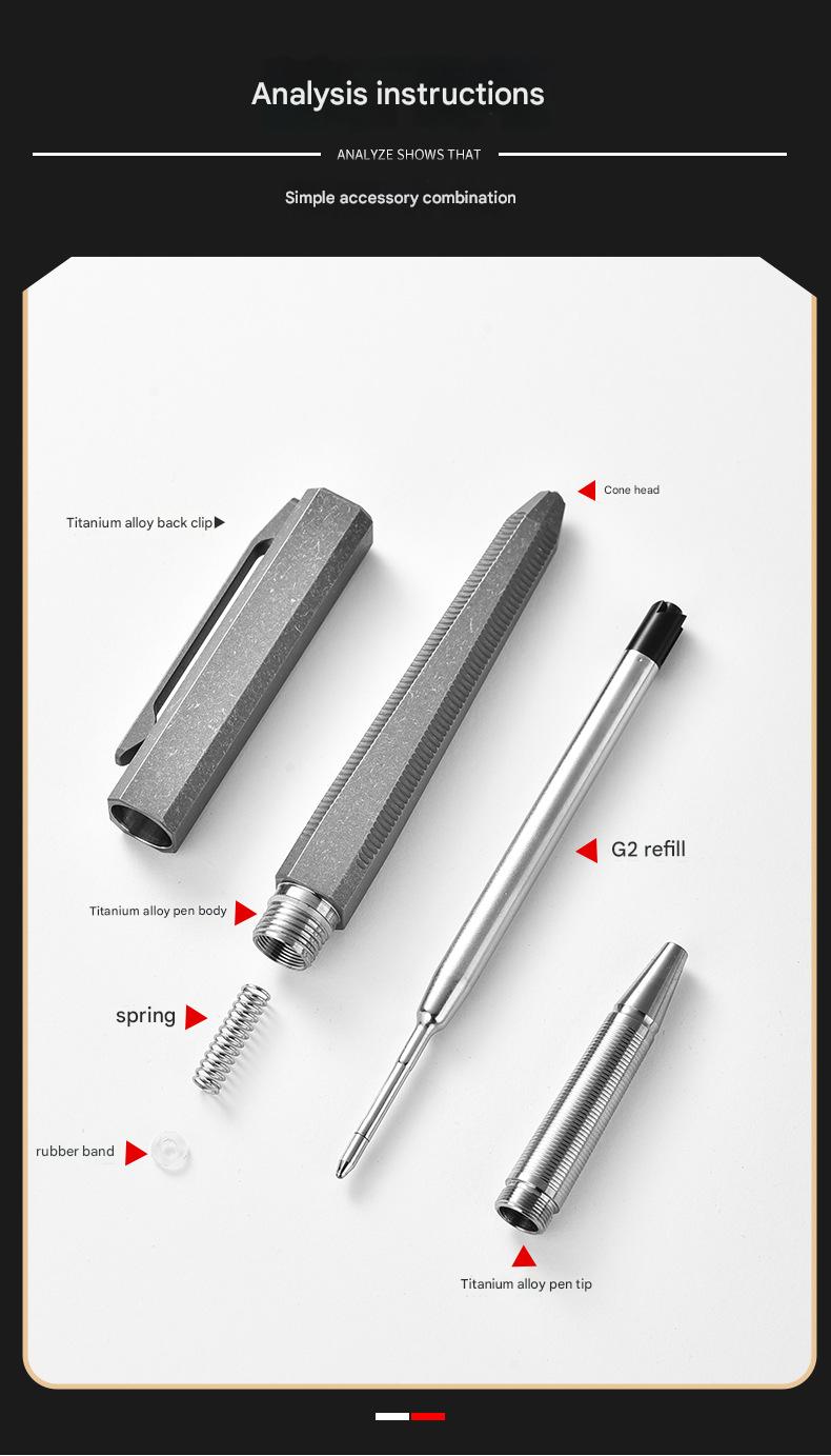 Masalong Titanium alloy tactical pen, outdoor EDC self-defense pen, survival camping window breaking artifact tool Pen001