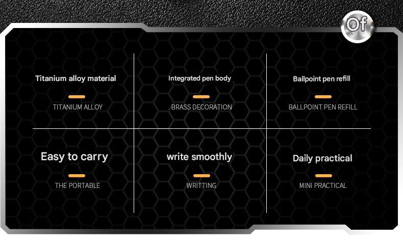 Masalong Titanium alloy Tactical Pen  Tungsten steel / Ceramics bead head window breaking outdoor survival EDC tool Pen002