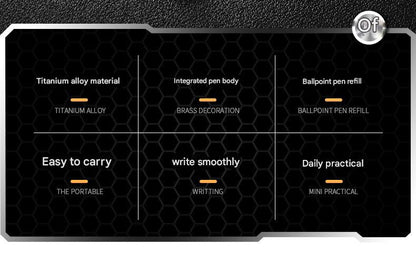 Masalong Titanium alloy Tactical Pen  Tungsten steel / Ceramics bead head window breaking outdoor survival EDC tool Pen002