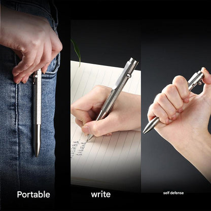 Masalong Titanium alloy tactical pen outdoor  pen body grid appearance EDC tool Pen003