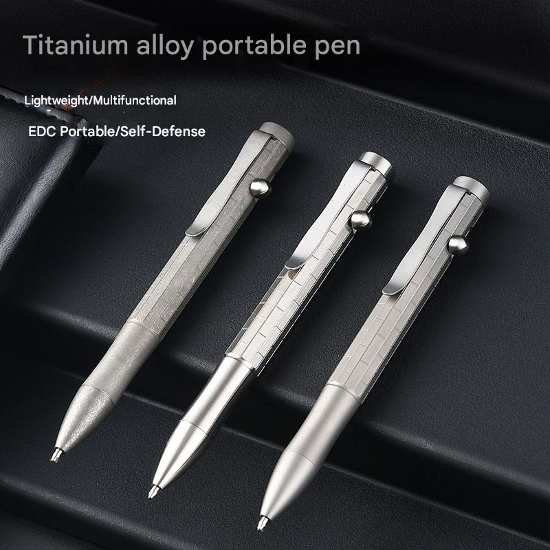 Masalong Titanium alloy tactical pen outdoor  pen body grid appearance EDC tool Pen003