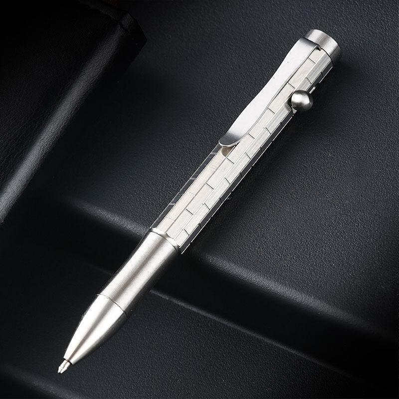 Masalong Titanium alloy tactical pen outdoor  pen body grid appearance EDC tool Pen003