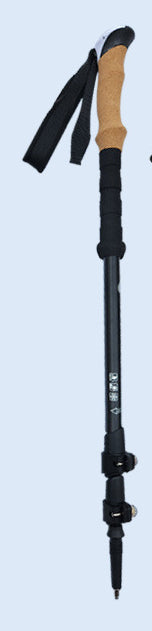 MA-QLM-001 Bastón de senderismo con mango de madera y aleación de aluminio con bloqueo externo, bastón de senderismo con absorción de sudor de corcho