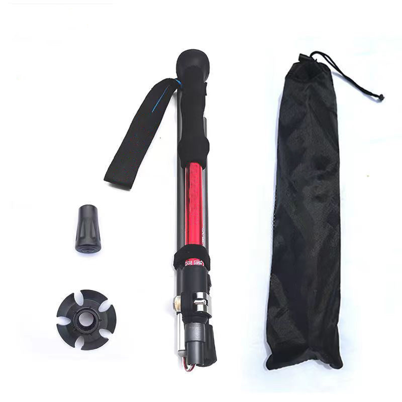 MA-QLM-002 Bengala dobrável de liga de alumínio com trava externa para escalada e caminhada off-road