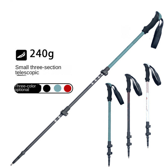 MA-QLM-004 Bastão de caminhada com fivela de metal telescópica de liga de alumínio para caminhadas ao ar livre e trekking em montanhas de neve