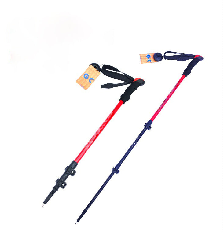 MA-QLM-005 Bastão de caminhada telescópico com cabo de espuma e fivela de metal, antiderrapante e leve para escalada