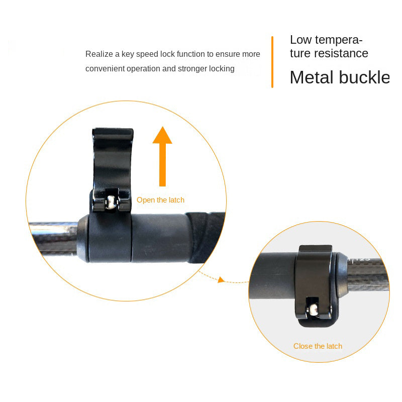 MA-QLM-007 Bengala de escalada dobrável de fibra de carbono 3K com cabo longo e fivela de metal para escalada e caminhada, bengala de carbono ultraleve