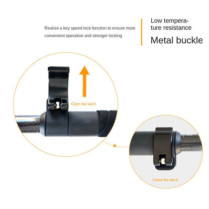 MA-QLM-007 Bengala de escalada dobrável de fibra de carbono 3K com cabo longo e fivela de metal para escalada e caminhada, bengala de carbono ultraleve