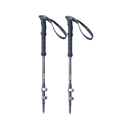 MA-QLM-009 Bengala de montanhismo feita de fibra de carbono, cabo reto ultraleve e extensível com trava externa ajustável, adequada para caminhadas e escaladas
