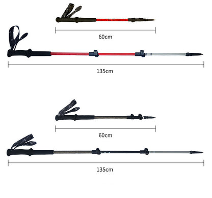 MA-QLM-012 Fivela de metal com cabo reto e elástico de fibra de carbono para montanhismo, caminhadas, montanha de neve ao ar livre leve