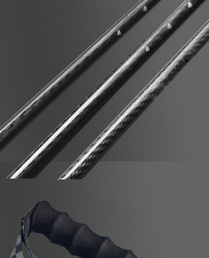 MA-QLM-013 Bengala de montanhismo feita de fibra de carbono, cabo reto ultraleve e extensível com trava externa ajustável, adequada para caminhadas e escaladas
