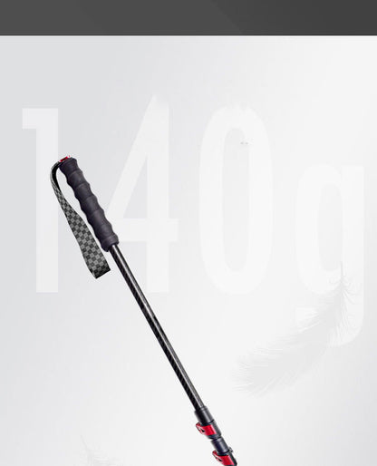 MA-QLM-013 Bengala de montanhismo feita de fibra de carbono, cabo reto ultraleve e extensível com trava externa ajustável, adequada para caminhadas e escaladas