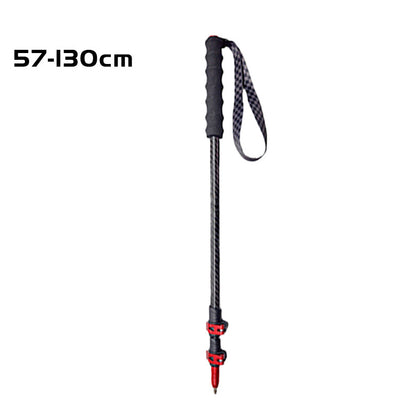 MA-QLM-013 Bengala de montanhismo feita de fibra de carbono, cabo reto ultraleve e extensível com trava externa ajustável, adequada para caminhadas e escaladas
