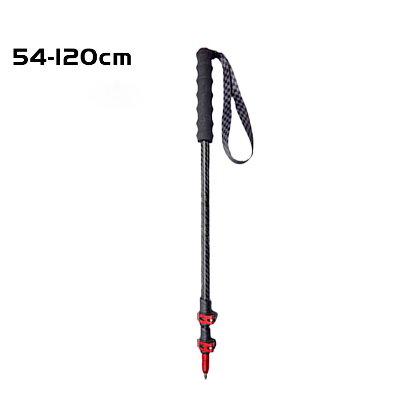 MA-QLM-013 Bengala de montanhismo feita de fibra de carbono, cabo reto ultraleve e extensível com trava externa ajustável, adequada para caminhadas e escaladas