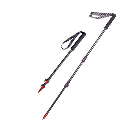 MA-QLM-013 Bengala de montanhismo feita de fibra de carbono, cabo reto ultraleve e extensível com trava externa ajustável, adequada para caminhadas e escaladas
