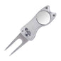 MASALONG Folding Golf Divot Repair Tool - Zinc Alloy Puting Green Fork