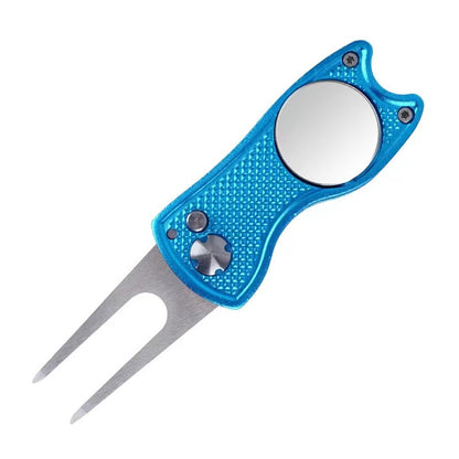 MASALONG Folding Golf Divot Repair Tool - Zinc Alloy Puting Green Fork