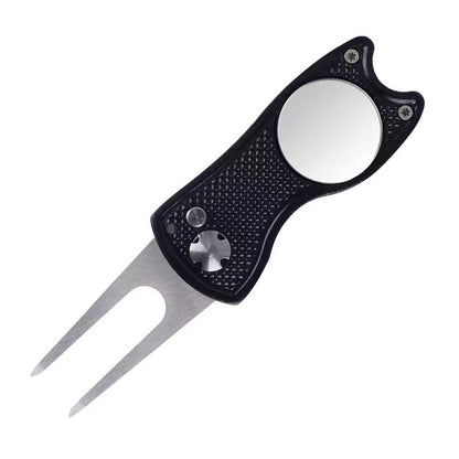 MASALONG Folding Golf Divot Repair Tool - Zinc Alloy Puting Green Fork