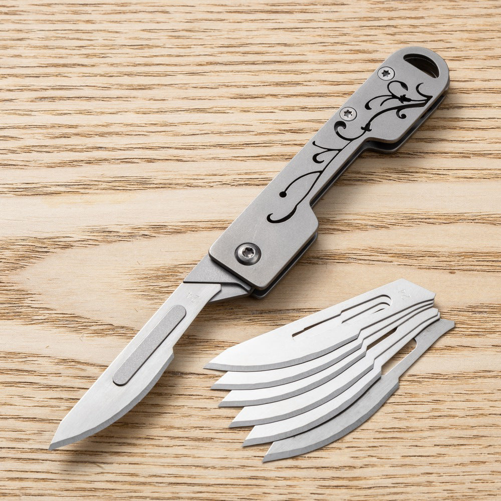 MASALONG MA-TY-025 Cuchillo de arte de acero inoxidable con forma de orquídea de estilo chino, cuchillo de corte afilado, llavero portátil, desempaquetado y desembalaje, cuchillo de entrega exprés